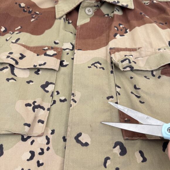 Vintage Desert Camo Shirt Men's S X-Short Brown Chocolate Chip Jacket Shirt READ - Picture 4 of 12